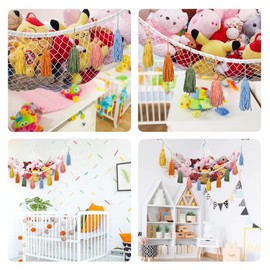 ATDORO 1 Pack Stuffed Animal Toy Hammock, Hanging Toy Hammock, Organizer Pet Net, Stuffed Animal Display Corner Plush Toys Net, Holder Decor for Nursery Playroom Bedroom