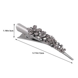 Mikinona 2pcs Large Rhinestone Flower Metal Hair Clip Vintage Alligator Clip for Women 's Day Hair Accessories