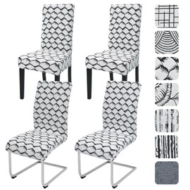 Alishomtll Stretch Chair Covers, Set of 4, Jacquard Chair Covers for Swing Chairs, Universal Dining Room Chairs Cover, Washable, Removable Chairs, Protection for Kitchen, Banquet, Wedding, Party
