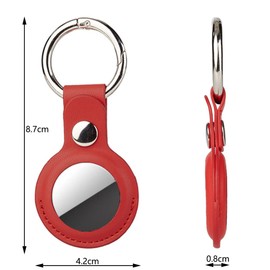 Pubiao Pack of 4 Protective Case Made of PU Leather Tag with Key Ring Air Tags Case Key Ring Shockproof Protector Locator Tracker Case Anti Fall Case Pendant