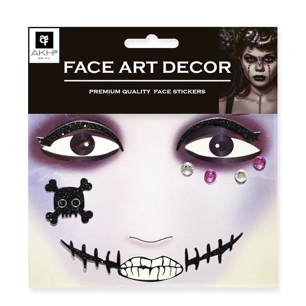 AKH® Ladies Halloween Face Stickers | Glitter Face Tattoo Stickers