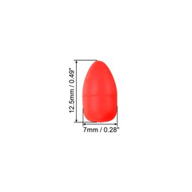 PATIKIL 30pcs 0.5" Fishing Foam Floats Oval Snell Floats for Pompanorigs Trout Catfish Waliye Strike Indicator Red and Yellow Color