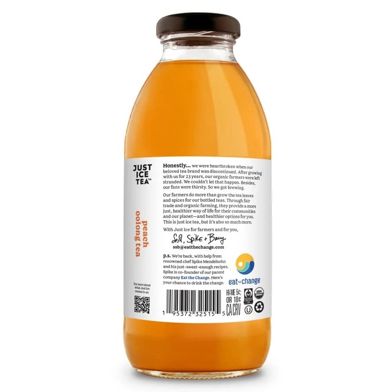 Just Ice Tea Organic Iced Tea, 16 Fl Oz Glass