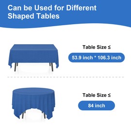 Qi Boo Paper Tablecloths Disposable for Rectangle Tables 6 Pack,3 Ply Paper & Plastic Quality Table Cloth for Parties,54 x 108 Inch Birthday Table Cover Outdoor Wedding Banquet Tablecover, Blue