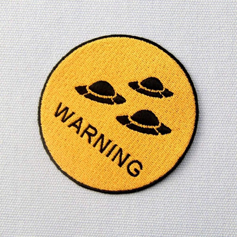 Please note UFO embroidered badges iron on or sew on