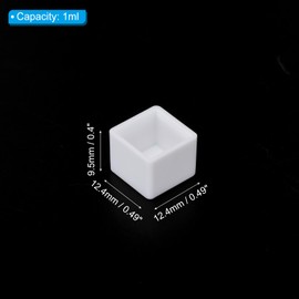 PATIKIL 1ml Watercolor Pans, 100 Pack Empty Half Pans Plastic Watercolor Tins for Watercolor Oils Acrylic Painting Travel Tin Case Palette Style 3, White