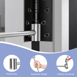 Door Hinge Adjustment Tool - Long Handle Double Headed Tool for Door Hinge Repair & Adjustment, Fits Standard Round Bolts, Hinges Gap Adjusting Wrench (3 Pack)