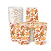 100Pcs Fall Leaves Paper Cups 9 oz Maple Leaf Disposable