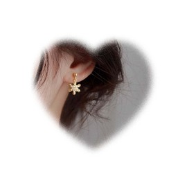 Boho Snowflake Earrings Crystal Snowflake Earrings CZ Snowflakes Drop Earrings Golden Snowflake Stud Earrings Glitter Earrings Jewelry for Women and Teen Girls, Alloy Steel
