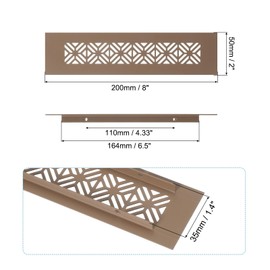 PATIKIL 8 x 2 Inch Door Air Vent Cover, Heavy Duty Aluminum Grille Ventilation Cover Louvered with Mounting Screws for Cabinet Wardrobe Door, Brown