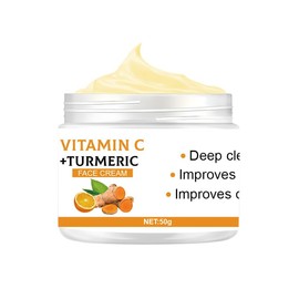 Vitamin-C-Gesichtscreme mit Kurkuma, Anti-Aging-Creme für strahlende Haut, Entfernung von Pigmentflecken, natürliche Kurkuma-Hautpflege, feuchtigkeitsspendend, glättet feine Linien, strafft die Haut