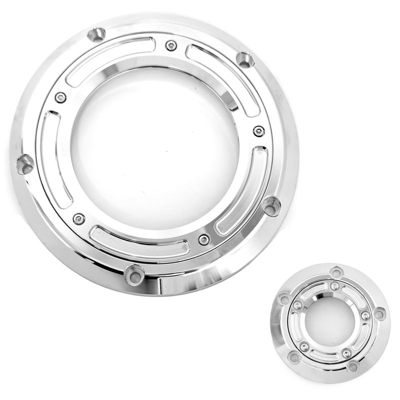 Cyreedom Transparent Motorcycle Derby Cover Timer Cover for Harley Big