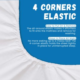 HOMELY IDEAS 200TC Egyptian Cotton Fitted Sheet 40CM/16 Inches Premiun Hotel Quality Extra Deep with Elasticated Corners, Rich Cotton & Breathable Luxury Fitted Bed Sheets (WHITE, 4FT / SMALL DOUBLE)