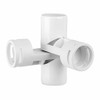 PVC- Adjustable joint fitting 1" 4-Way (Furniture Grade White)