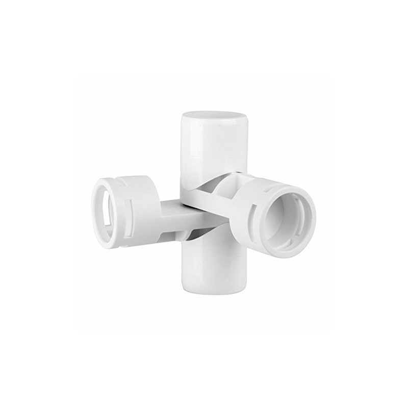 PVC- Adjustable joint fitting 1" 4-Way (Furniture Grade White)