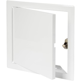 Vent Systems 8'' x 8'' Inch White Metal Access Panel with Click Function - Easy Access Doors - Access Panel for Drywall, Wall, Electrical and Plumbing Service Door