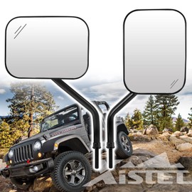 Xislet Door Off Mirror Replacement for Jeep Wrangler JK CJ YJ JL & Unlimited Doorless Side Mirrors - Quicker Install Door Hinge Mirrors for Jeep Safe Doors Off Driving