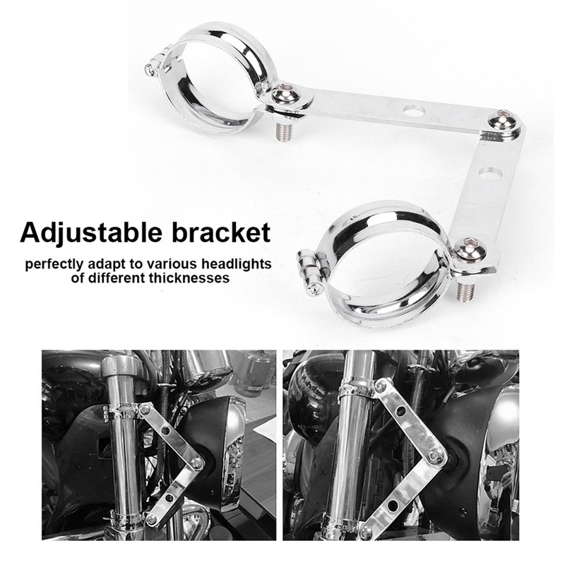 Retro Headlight Bracket Fork Mounting Clamp Universal Accessory Fit for