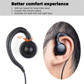 DLECNFUN 2 Way Radio Surveillance Earphones Nylon Braided Design,Walkie Talkie Earpiece with Mic for Motorola,Mobile Ham Radio Headphones (2 Pack)