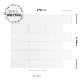 SMART TILES Peel and Stick Backsplash - 10 Sheets of 10.95" x 9.70" - 3D Adhesive Peel and Stick Tile Backsplash for Kitchen, Bathroom, Wall Tile, Norden