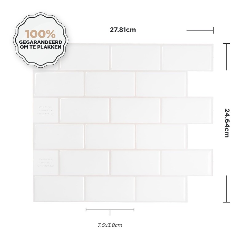 SMART TILES Peel and Stick Backsplash - 10 Sheets of