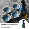 DOITOOL Sake Bottle Japanese Sake Set Ceramic Pot Japanese Cup