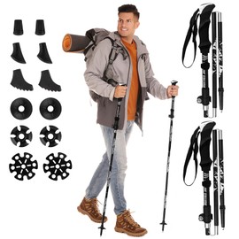 Beedove Ultralight Aluminum Trekking Poles, Hiking Poles with Anti-Shock and Quick Lock System, Collapsible, Telescopic Hiking Sticks for Backpacking Camping, Trekking