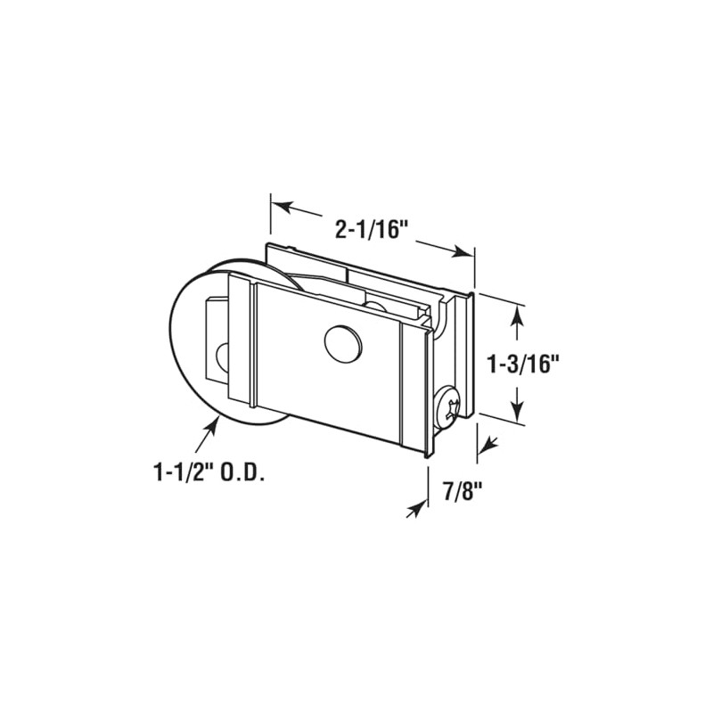 FHC D1863 Sliding Door Roller Assembly 1-1/2" Steel Ball Bearing