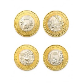 Genérico Set de 4 Distintas Medallas Conmemorativas Mexico 20 Pesos De La Copa Mundial 2026