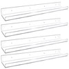 Febwind 4 Pack 24-Inch Long Clear Acrylic Floating Shelves U