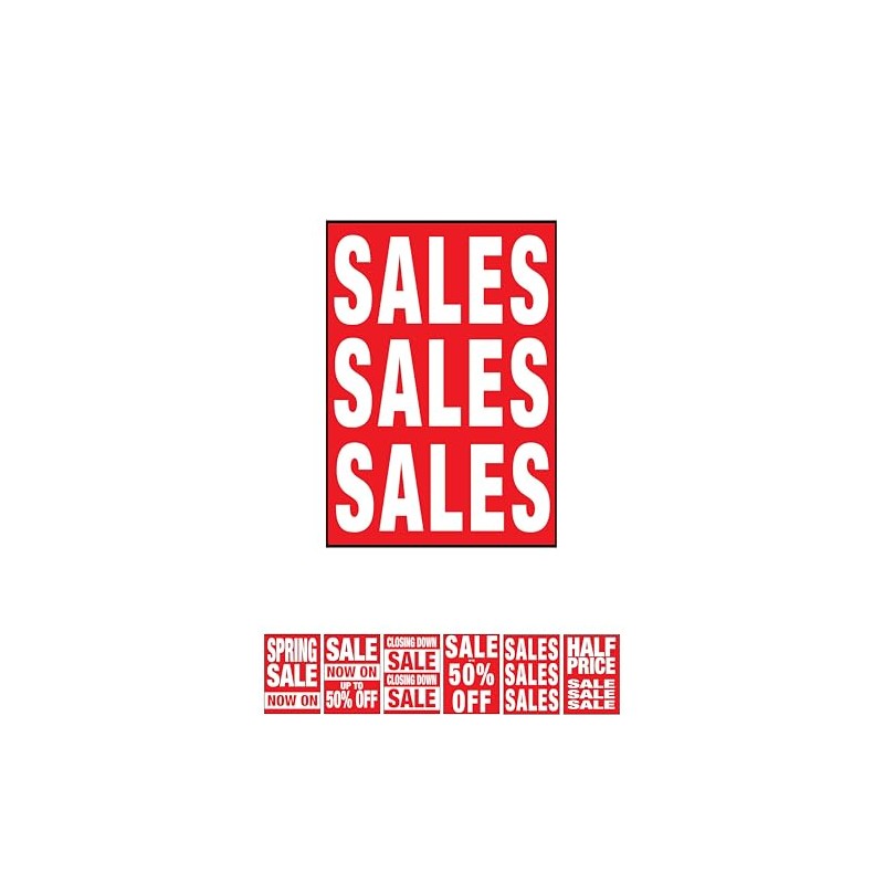 Printed Sale Posters Window Sign Sale Size A4 Shop Display