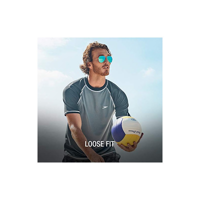 Speedo Men's Easy Short Sleeve Rashguard Black