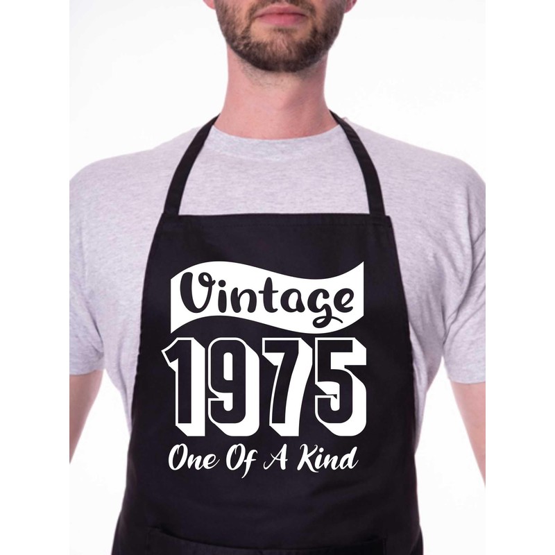 Print4U Vintage Birthday 1975 50th Birthday Funny Apron Novelty Baking