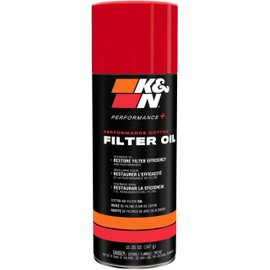 K&N Air Filter Oil: Aerosol; Restore Engine Air Filter Performance and Efficiency, 99-0516, 347g(12.25 Oz)