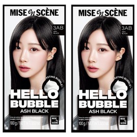 Mise-en-scène Hello Bubble Dye, 3AB Ash Black, 2 pcs / 미쟝센 헬로 버블 염색제, 3AB애쉬블랙, 2개
