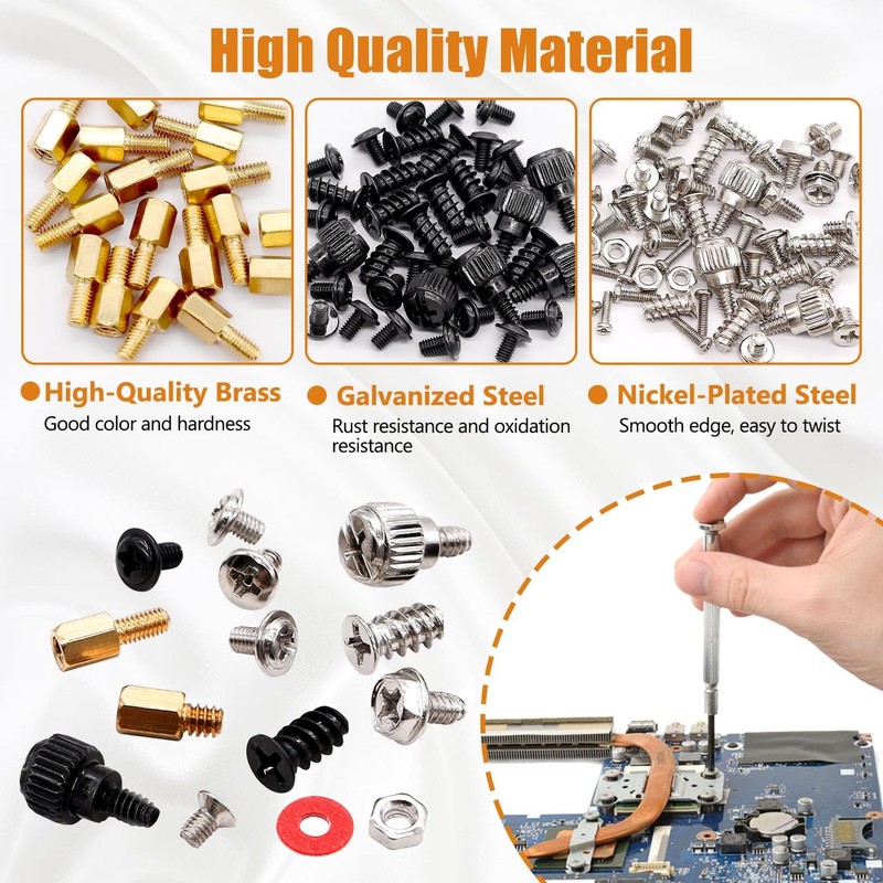 mxuteuk 502 Pcs Computer Screw Kit Motherboard Laptop Case Fan