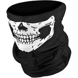 RAZZMATAZZ Biker Skeleton Skull Face Mask BMX - Airsoft - Ski Snood Neck Warmer Black, One Size (1)
