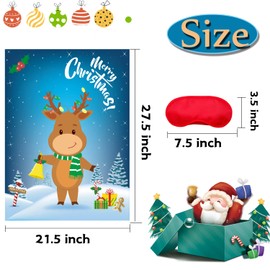 Funnlot Christmas Games for Kids Pin The Nose on The Reindeer Christmas Holiday Party Games Activities Decorations Reusable 24 Noses Stickers and 1 Blindfold for Kids Adults