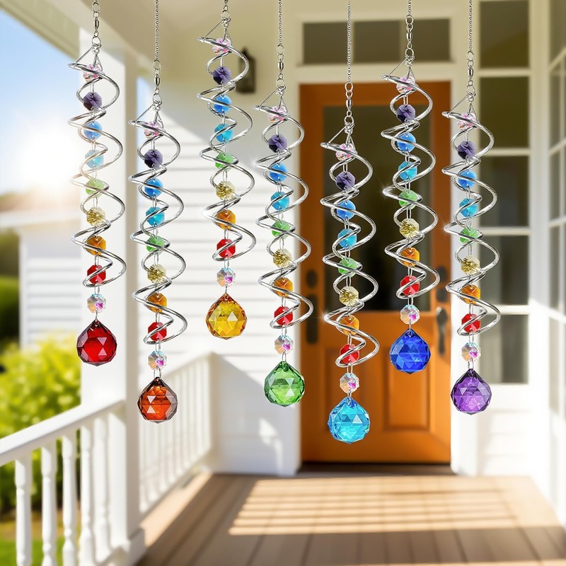 H&D HYALINE & DORA 7 Pack Crystal Suncatchers for Windows