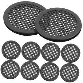 Outanaya Professional 10pcs Vent Covers Round Plastic Air Vent Holes Louver Vents for Cabinets Heat Emission Holes Dust Windproof Black Grid c