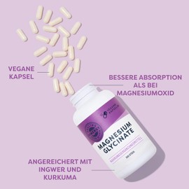 Vimergy Magnesium Glycinate Mineral Dietary Supplement - 300 Capsules - Safe Magnesium High Dose Capsules - Turmeric & Ginger - Gluten Free, GMO Free - For Keto/Paleo Diet