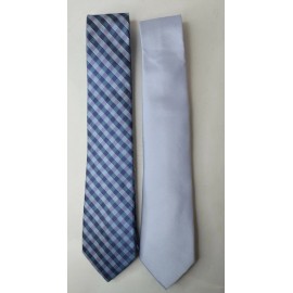 Republic Lot of 2 Republic Purple Blue Lilac Plaid Solid Textured Dress Ties R