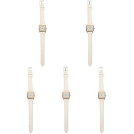 Gatuida 5pcs Stylish Noctilucence Wrist Watch for Women Delicate Casual Design Imitation Leather Band Lightweight and Comfortable for Daily Wear Elegant Dial