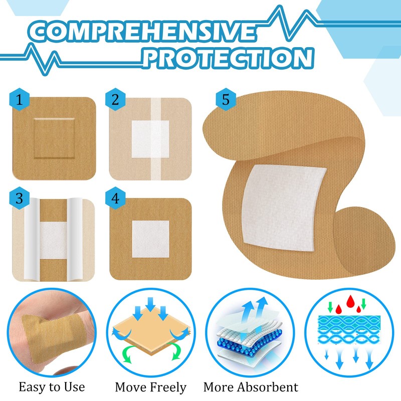 100 Pcs Spot Bandages Flexible Fabric Adhesive Knuckle Fingertip Bandages