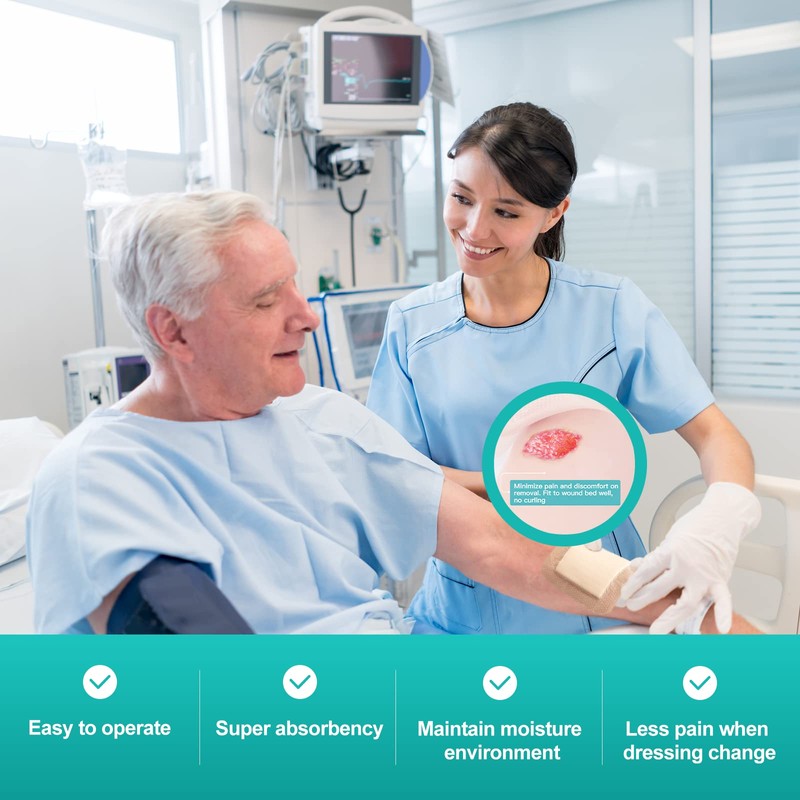 Dimora Silicone Foam Dressing with Border 20 Pack Adhesive 4"x4"