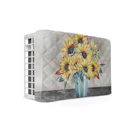 Air Conditioner Cover AC Cover Yellow Sunflower Beautiful Flower Print Indoor Window Air Conditioner Covers Adjustable AC Covers for Inside Double Insulation 21x15x3.5 Inch