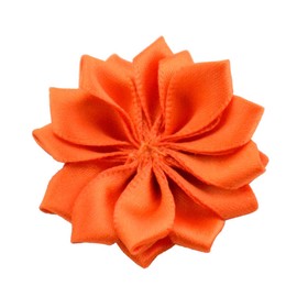 100 Pack Satin Rosettes Flowers 1.5inch Artificial Flowers Heads Handmade Multilayers Bows Appliques for Party Wedding Supply Home Decor DIY Craft Girl Headband Accessories (Orange)