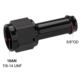 Podavelle 10AN Female to 5/8 Barb Hose Fitting Adapter Straight Swivel Aluminum Black 2PCS