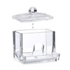 Relaxdays Cotton Swab Storage Box, Acrylic Lidded Organiser, Stick Bathroom