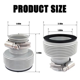 1.25 to 1.5 Type B Pool Hose Adapter Pool Hose Connector with Stainless Steel Metal Throat Hoop Pool Hose Adapter for Filter Pumps Saltwater System (3 Pack)